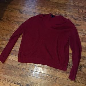 Forever 21 v neck sweater red